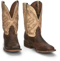 'Nocona' Men's 11" Henry Western Square Toe - Antiqued Brown Cowhide / Vintage Stone -Men's Shoes Store NCA 002 HR5570 1024x1024@2x